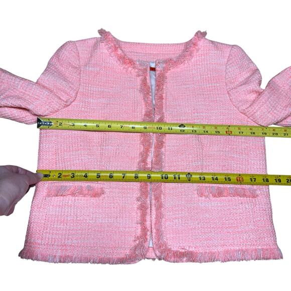 Alice And Olivia Coral Tweed Jacket Women's Small Lined Preppy Prep Coastal - Picture 10 of 12